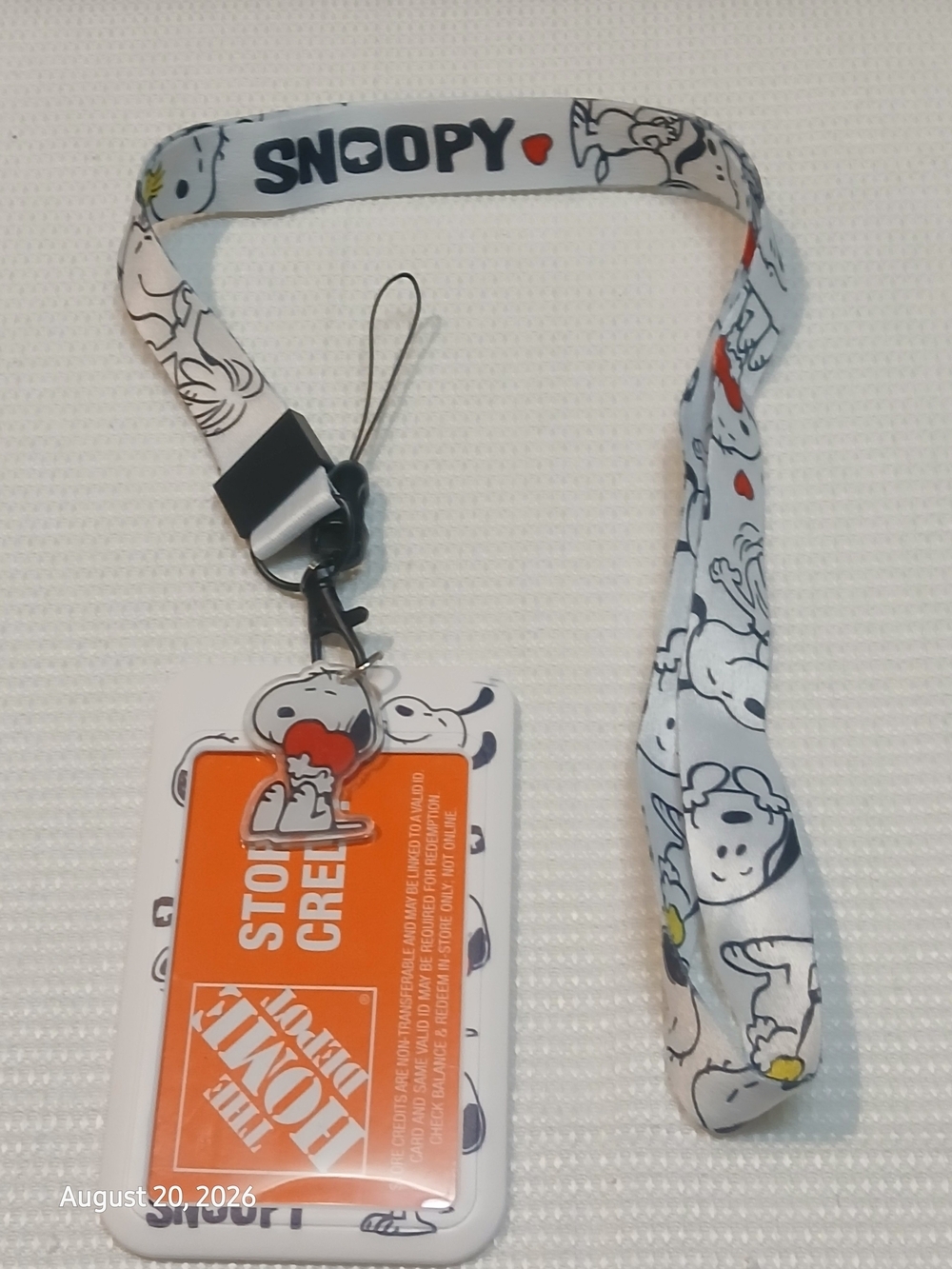 Peanuts - Lanyard & ID Holder Set, Snoopy Doing The Happy Dance, Engraved - Picture 3 of 8